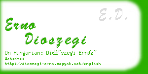 erno dioszegi business card